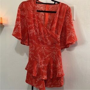 Red Floral Women's Top